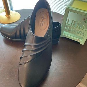Clarks Hope Shine Black Leather Shoes